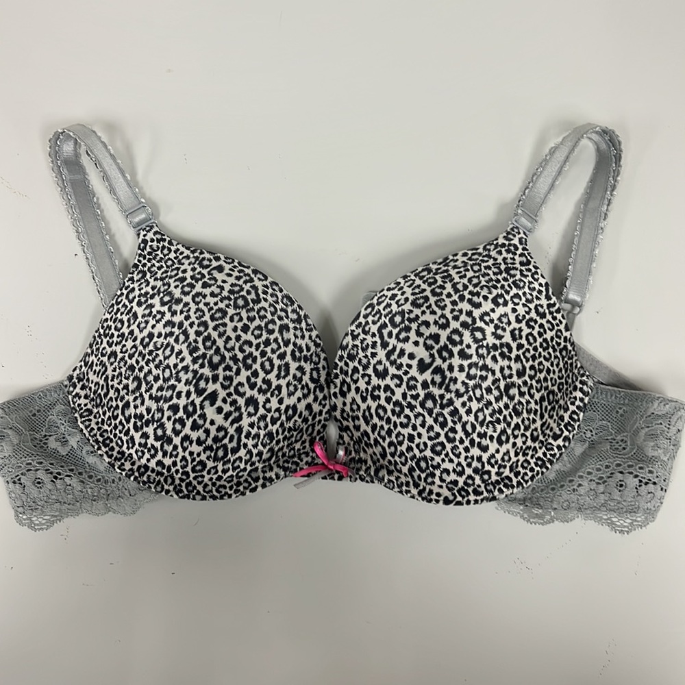 Maidenform 08829 Gray Leopard Print Lace Straps Bra 36A
